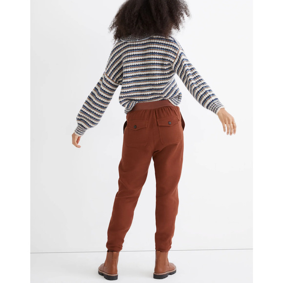 Madewell Waffleback Jogger Pants Womens Large Brown Boho Casual Pull On ND060 - Picture 2 of 10